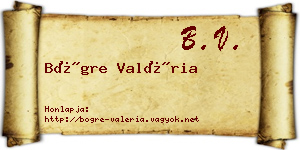 Bögre Valéria névjegykártya