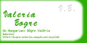 valeria bogre business card